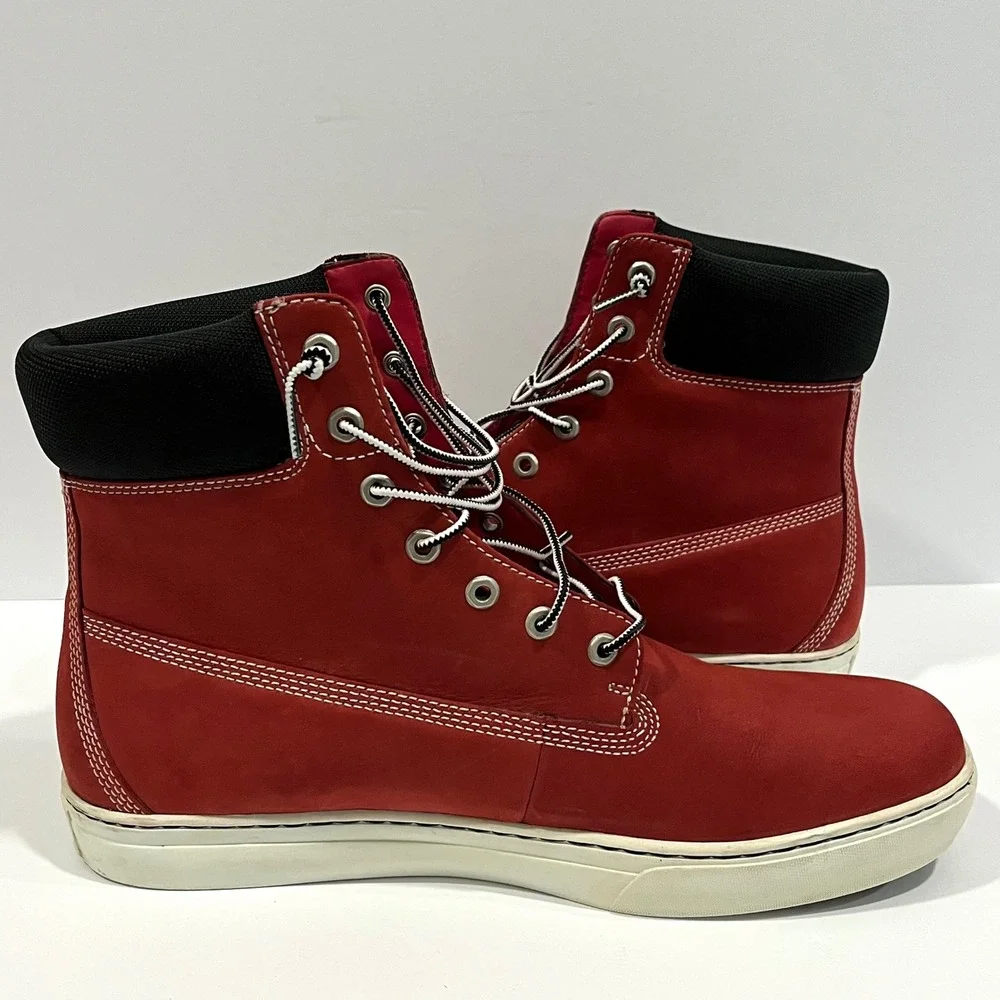 Timberland Earthkeepers Men's Red Leather 6 Inch Boots Size 14W High Top